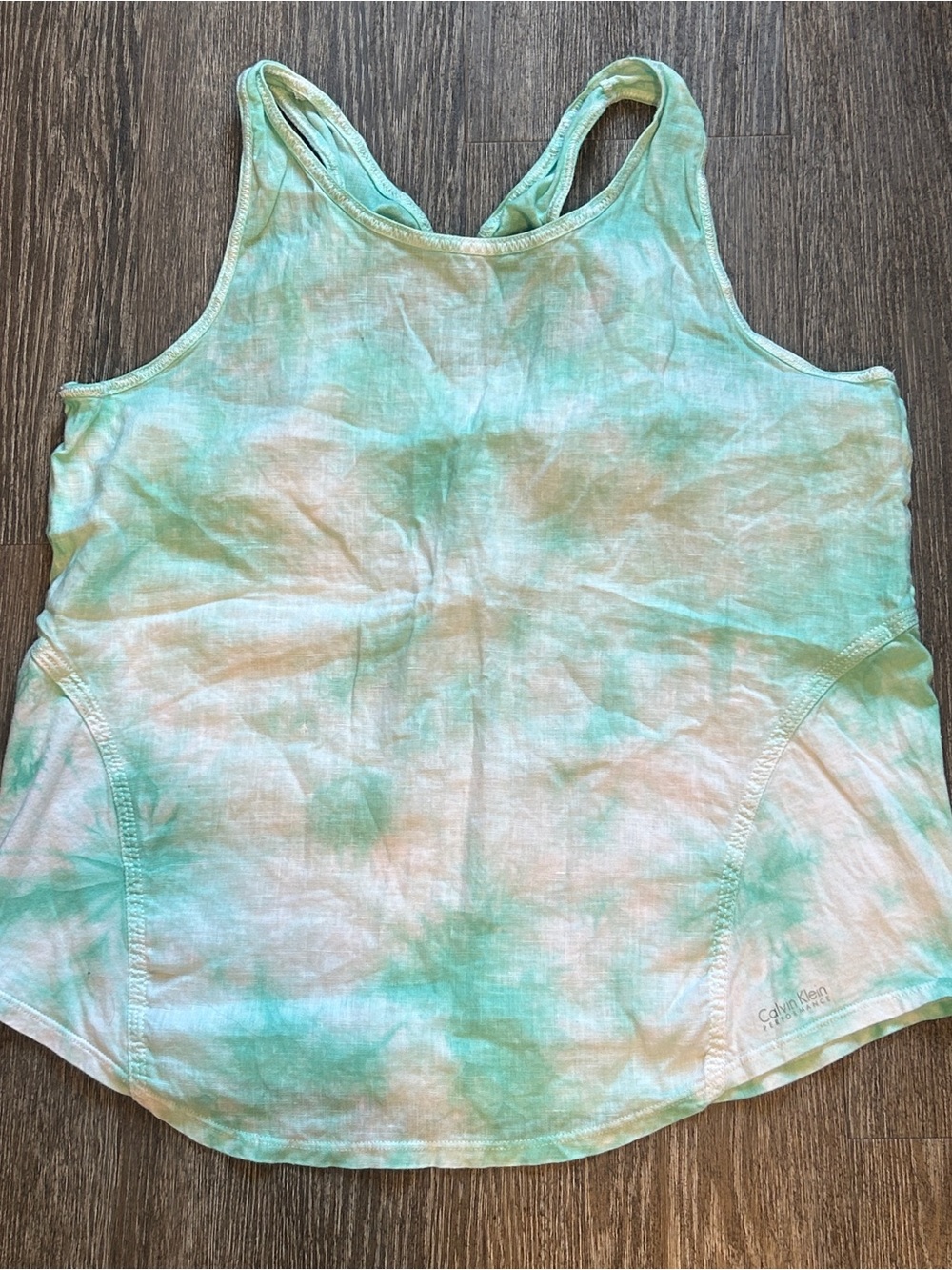 Calvin Klein Women’s Mint Tie-Dye Linen Tank Top